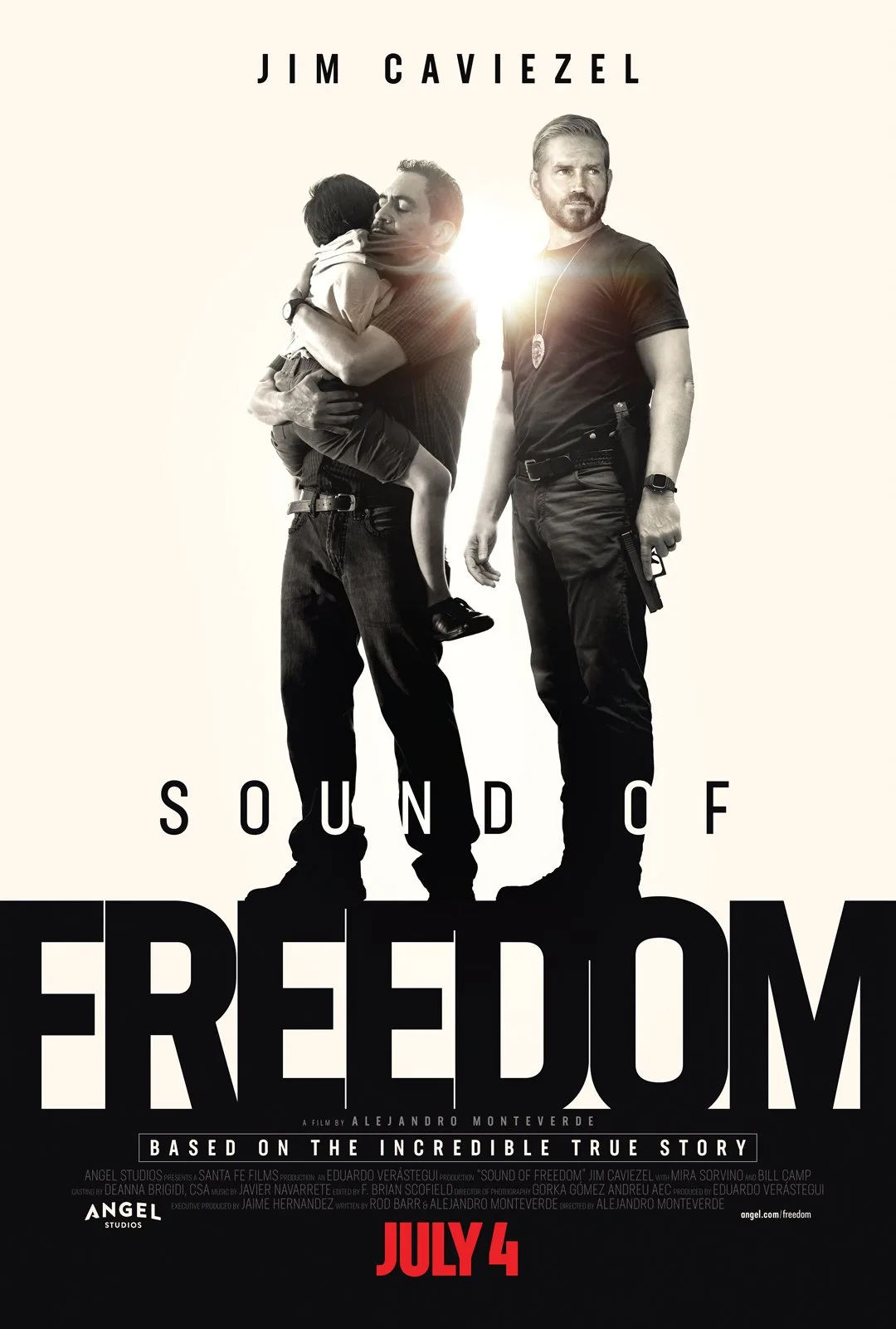 Jim Caviezel in a still from Sound of Freedom