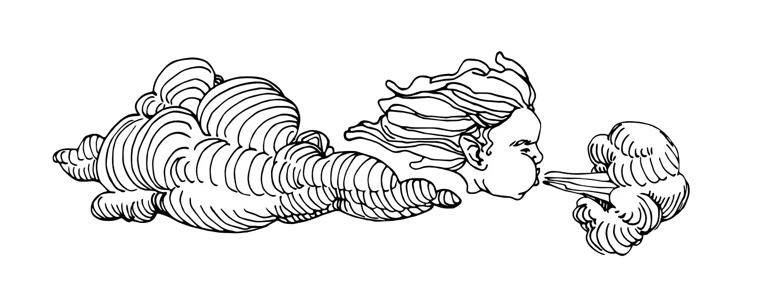 Classical depiction of Aeolus, the god of winds