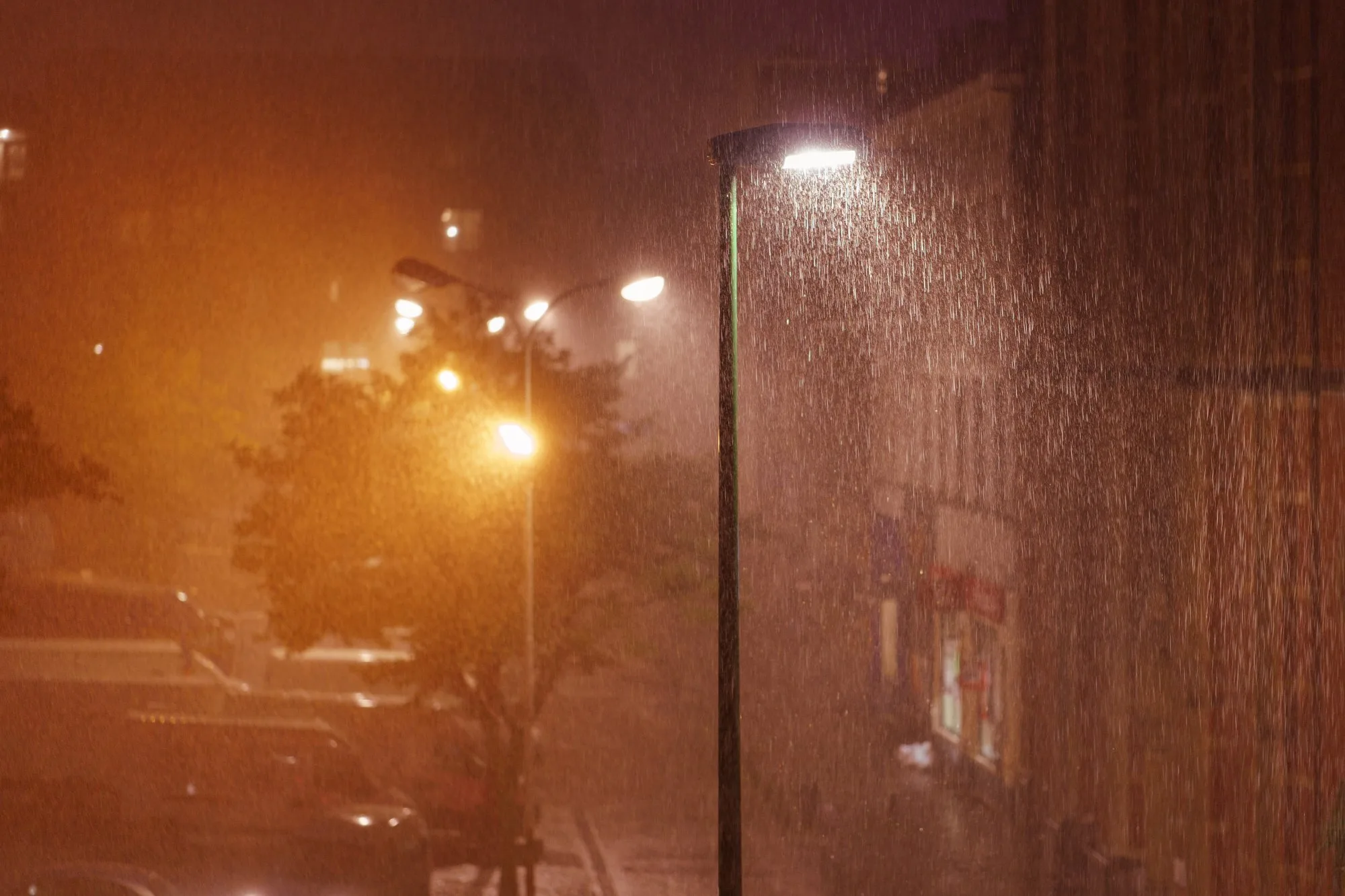 Rain clouds over dry ground