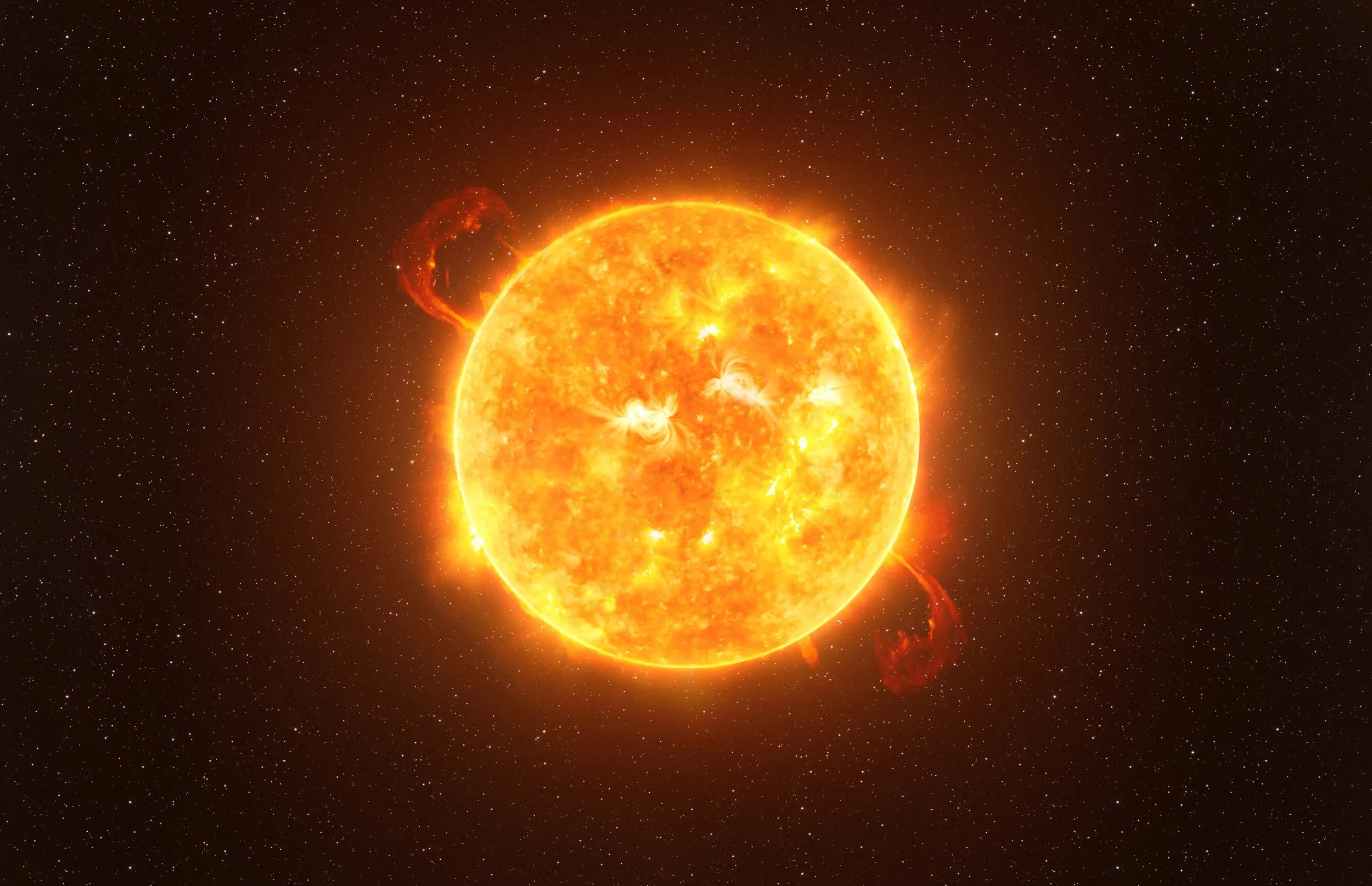 Illustration comparing the size of Betelgeuse to the Sun