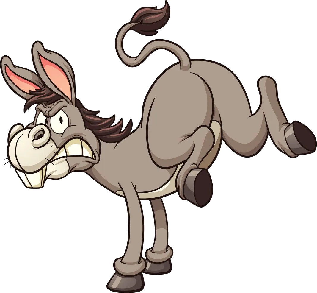 Donkey standing in profile